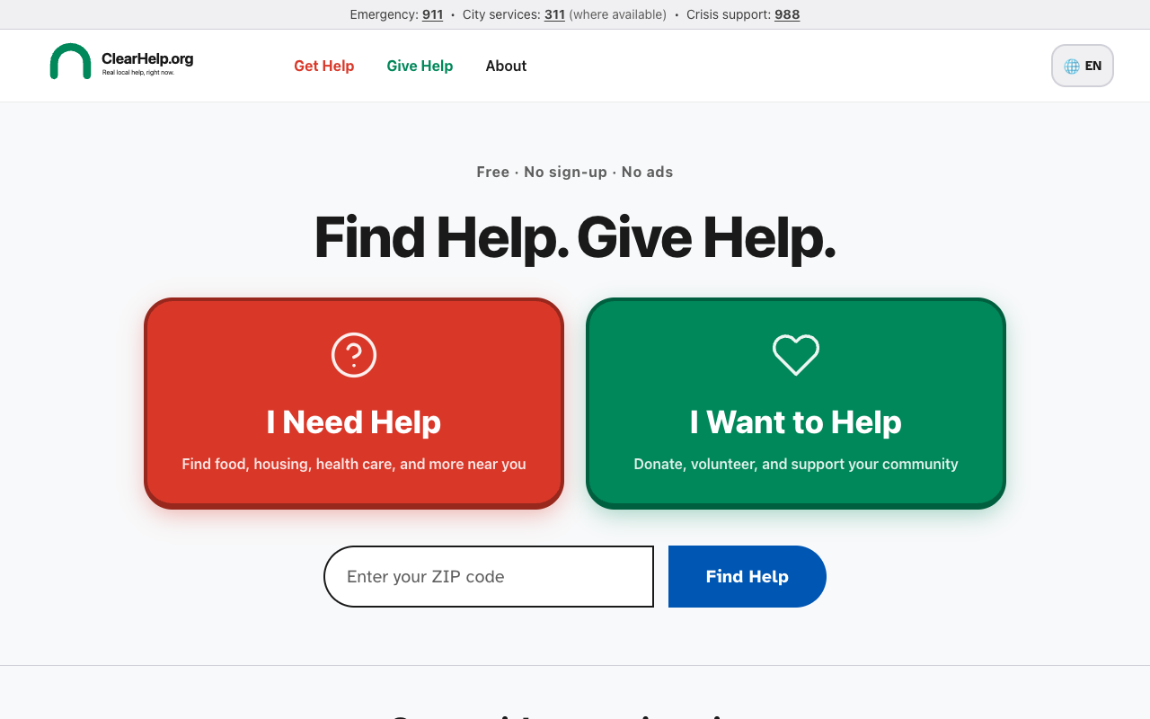 ClearHelp.org website preview